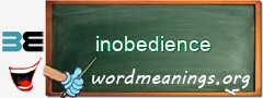 WordMeaning blackboard for inobedience